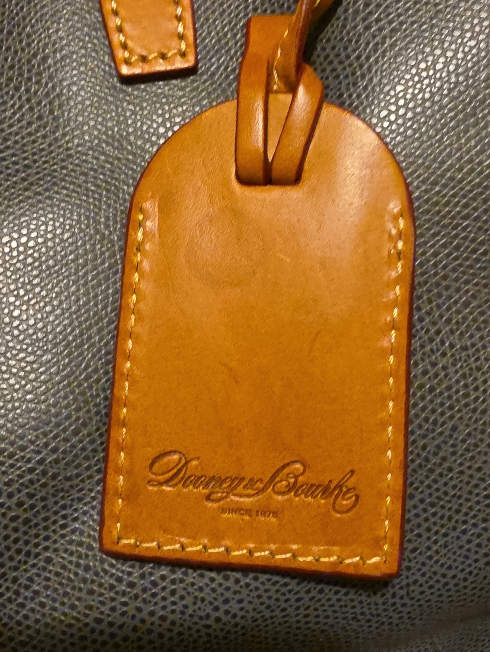 Dooney & Bourke Navy with Tan Leather Trim Tote - Picture 2 of 4